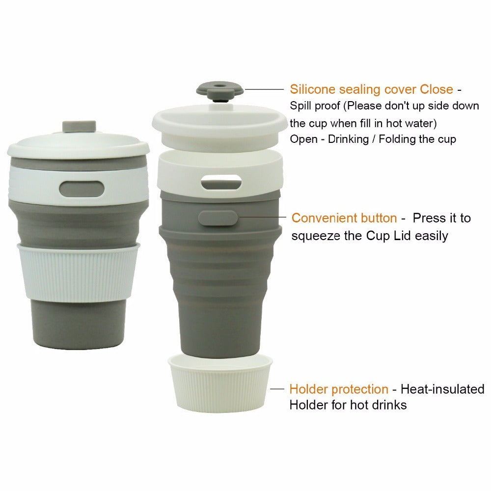 Collapsible Silicone Travel Cup (11.9 oz)