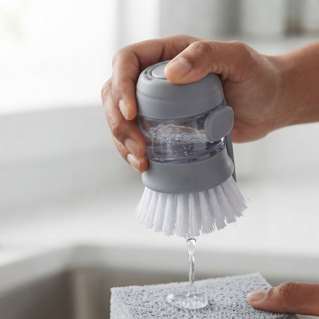 Automatic Soap-Dispensing Dish Brush