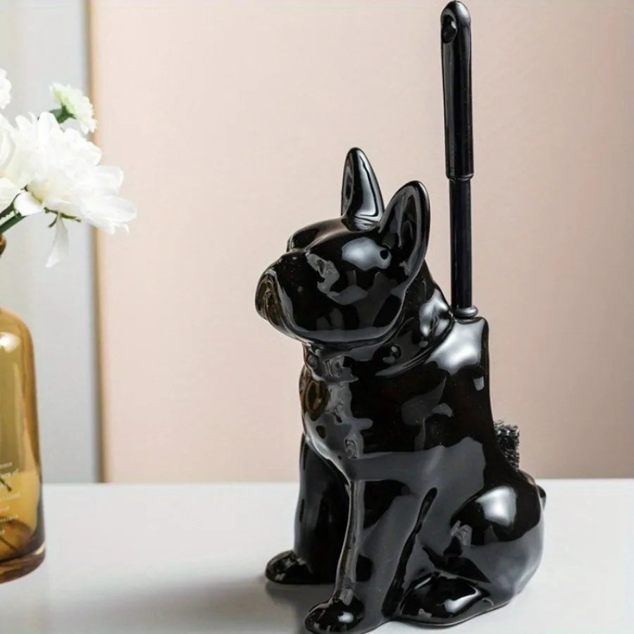 Ceramic Pet-Shaped Toilet Brush Set