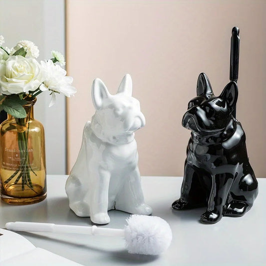 Ceramic Pet-Shaped Toilet Brush Set
