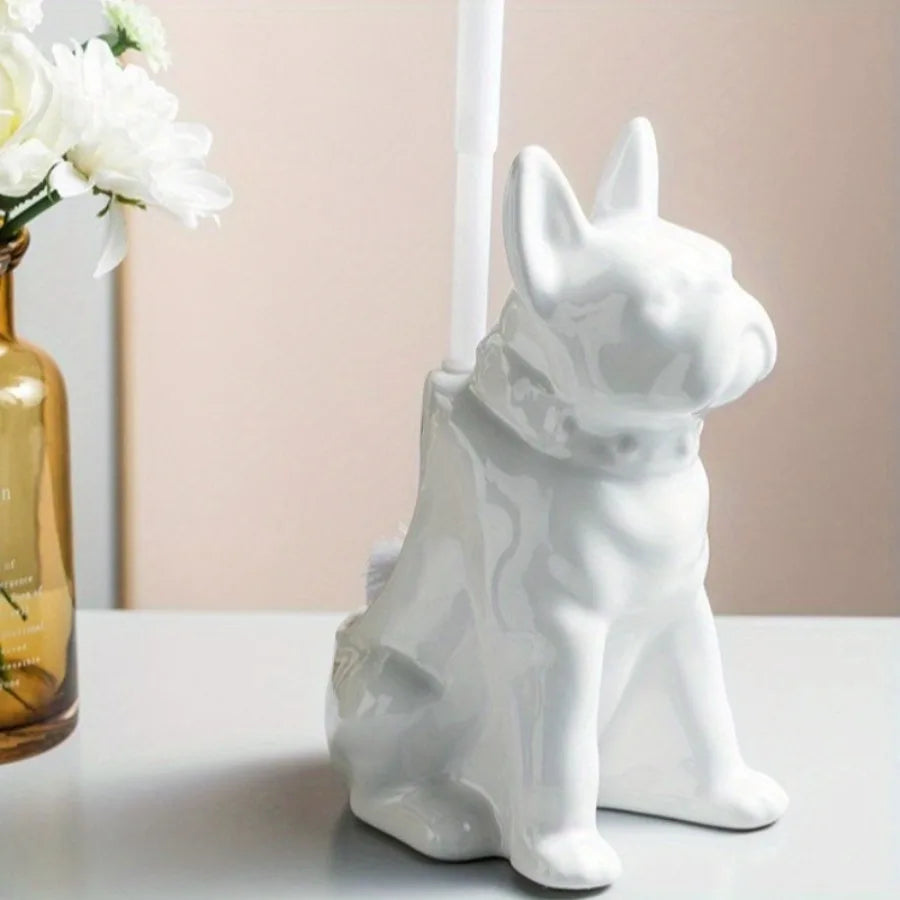 Ceramic Pet-Shaped Toilet Brush Set