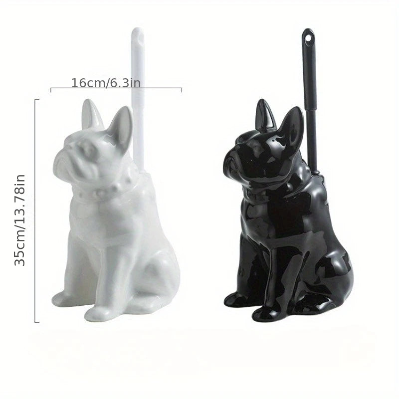 Ceramic Pet-Shaped Toilet Brush Set